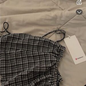 lululemon athletica Black and White Plaid Crop Top